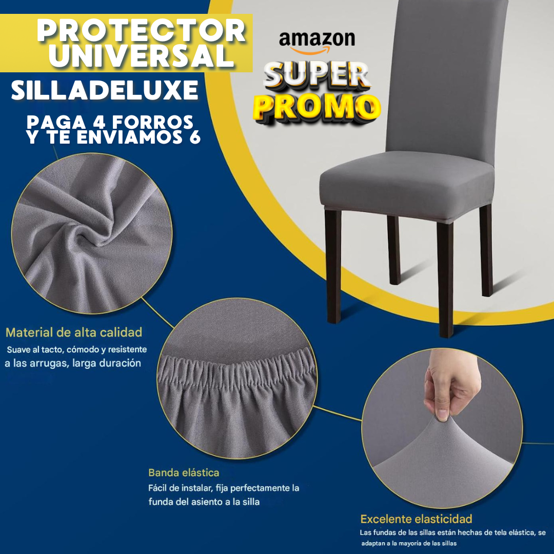 Forro para silla deLuxe™ PREMIUN ORIGINAL CON GRABADO⭐PAGA 4 TE ENVIAMOS 6⭐