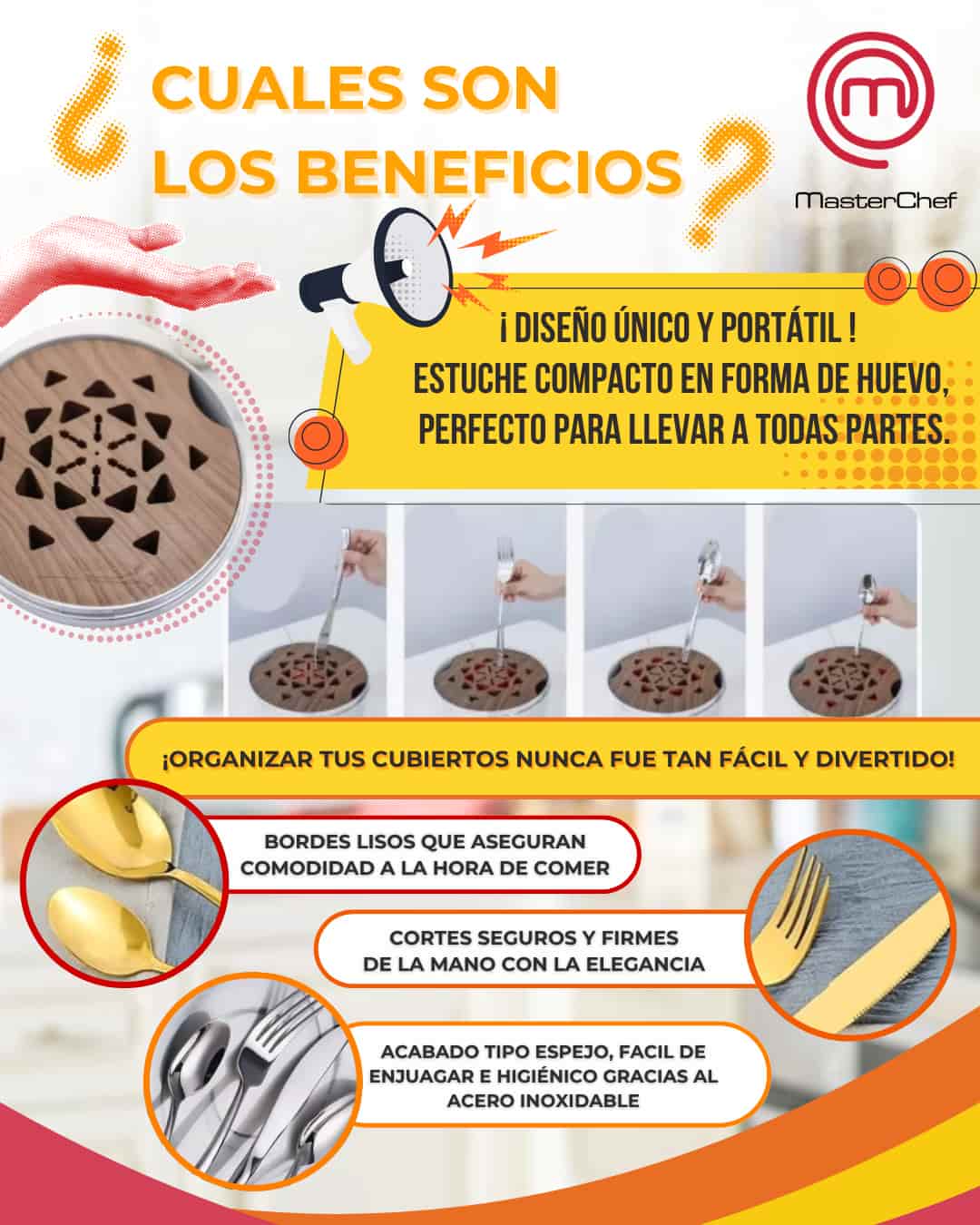 ⭐SET DE  CUBIERTOS MASTERCHEF ORIGINAL 24 piezas ⭐*GRATIS DISPENSADOR DE ACEITE *