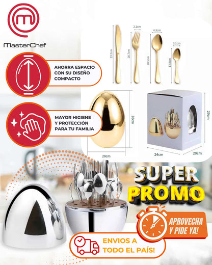 ⭐SET DE  CUBIERTOS MASTERCHEF ORIGINAL 24 piezas ⭐*GRATIS DISPENSADOR DE ACEITE *