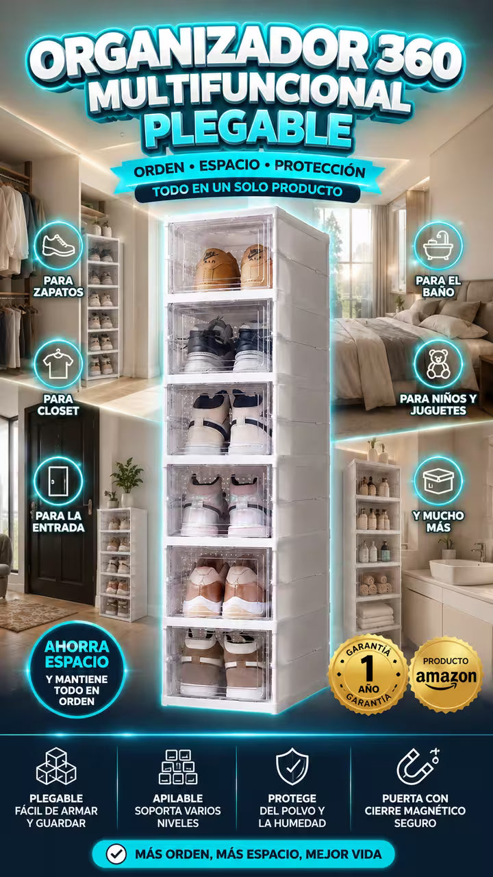 ORGANIZADOR DE ZAPATOS AMERICANO 360 MULTIFUNCIONAL PLEGABLE