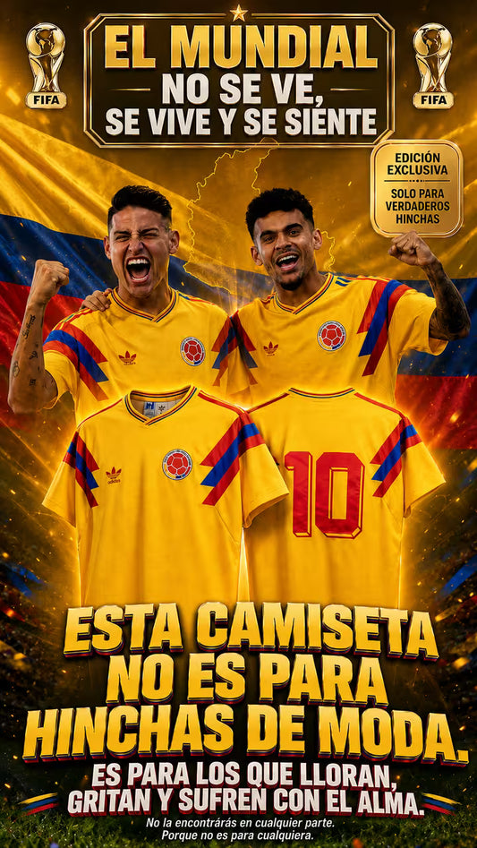 CAMISETA DE COLOMBIA HOMENAJE ITALIA 90 CAMISETA NO APTA PARA HINCHAS DE MODA